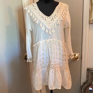 Tailor Vintage Cream Long Sleeve Dress